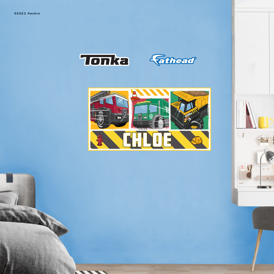 Tonka - RealBig Fire, Garbage & Dump Trucks Collection - Official Hasbro - Reusable Vinyl Wall Decals