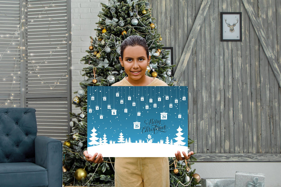 Calendars:  Blue Holiday Calendar        -      Dry Erase Foam Core