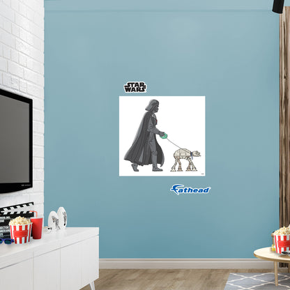 Darth Vader Walking The Dog Poster        - Officially Licensed Star Wars Removable     Adhesive Decal