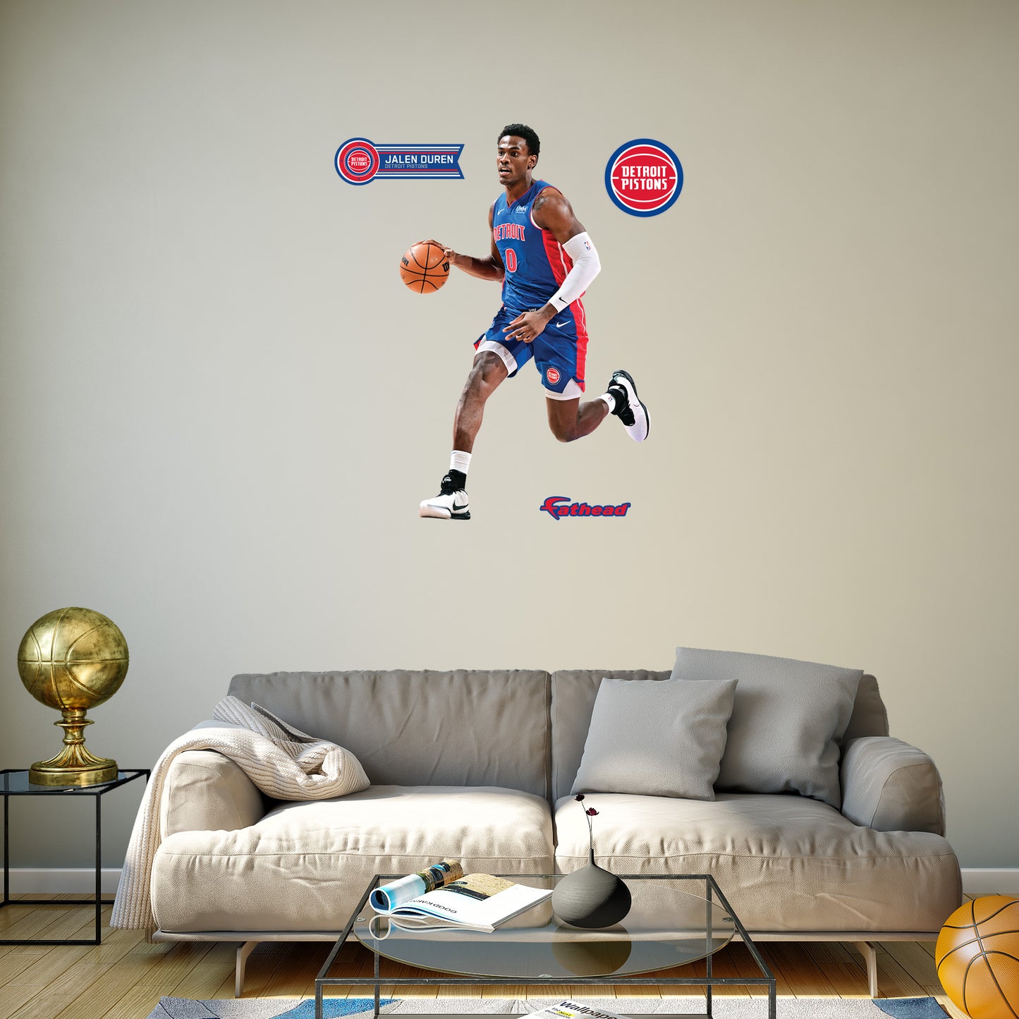Detroit Pistons: Jalen Duren         - Officially Licensed NBA Removable     Adhesive Decal