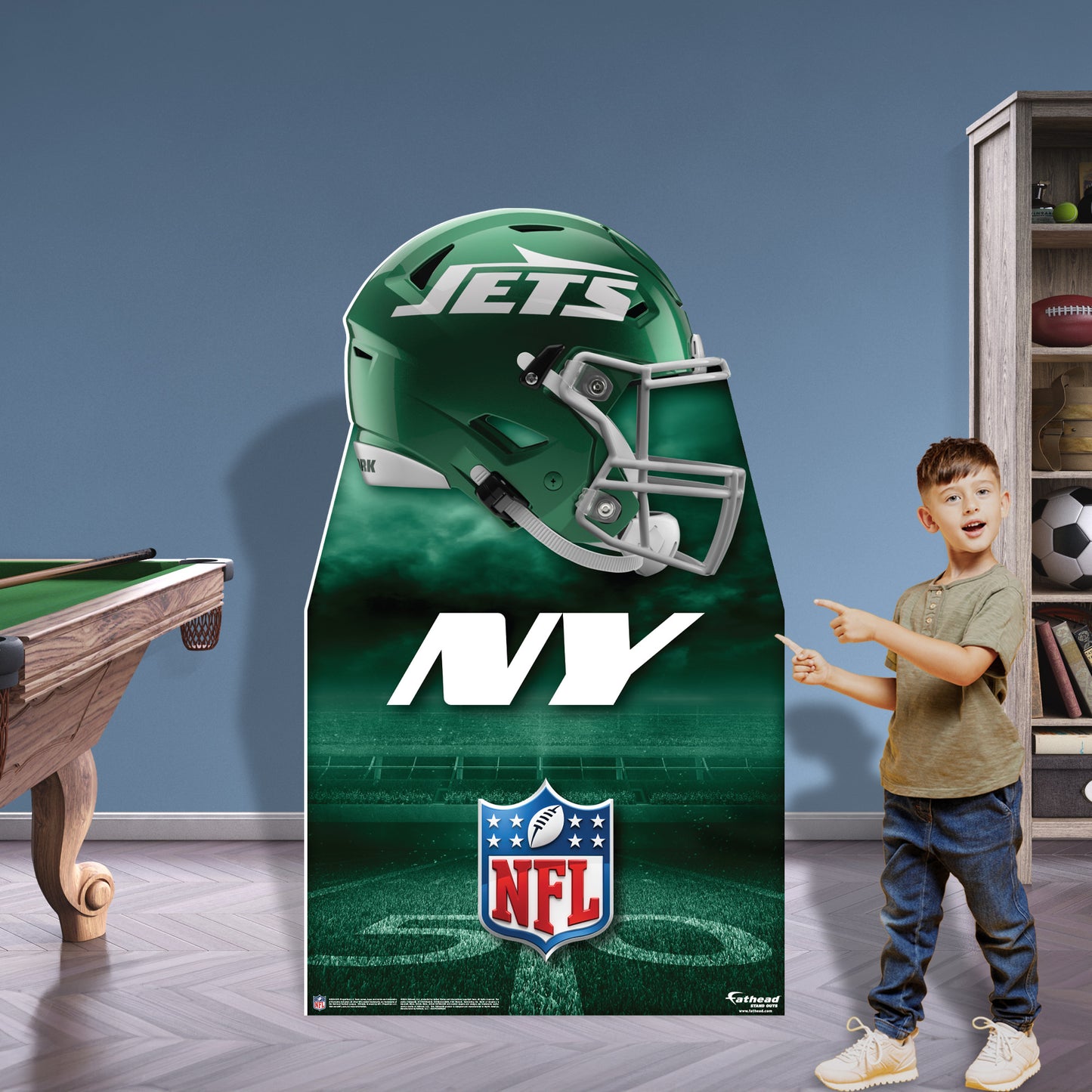 New York Jets:  Helmet  Life-Size   Foam Core Cutout  - Officially Licensed NFL    Stand Out
