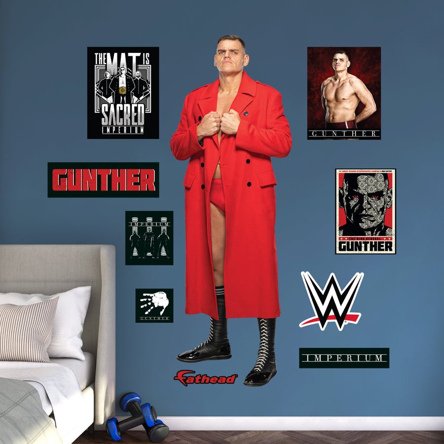 Gunther - RealBig Collection - Official WWE - Reusable Vinyl Wall Decals
