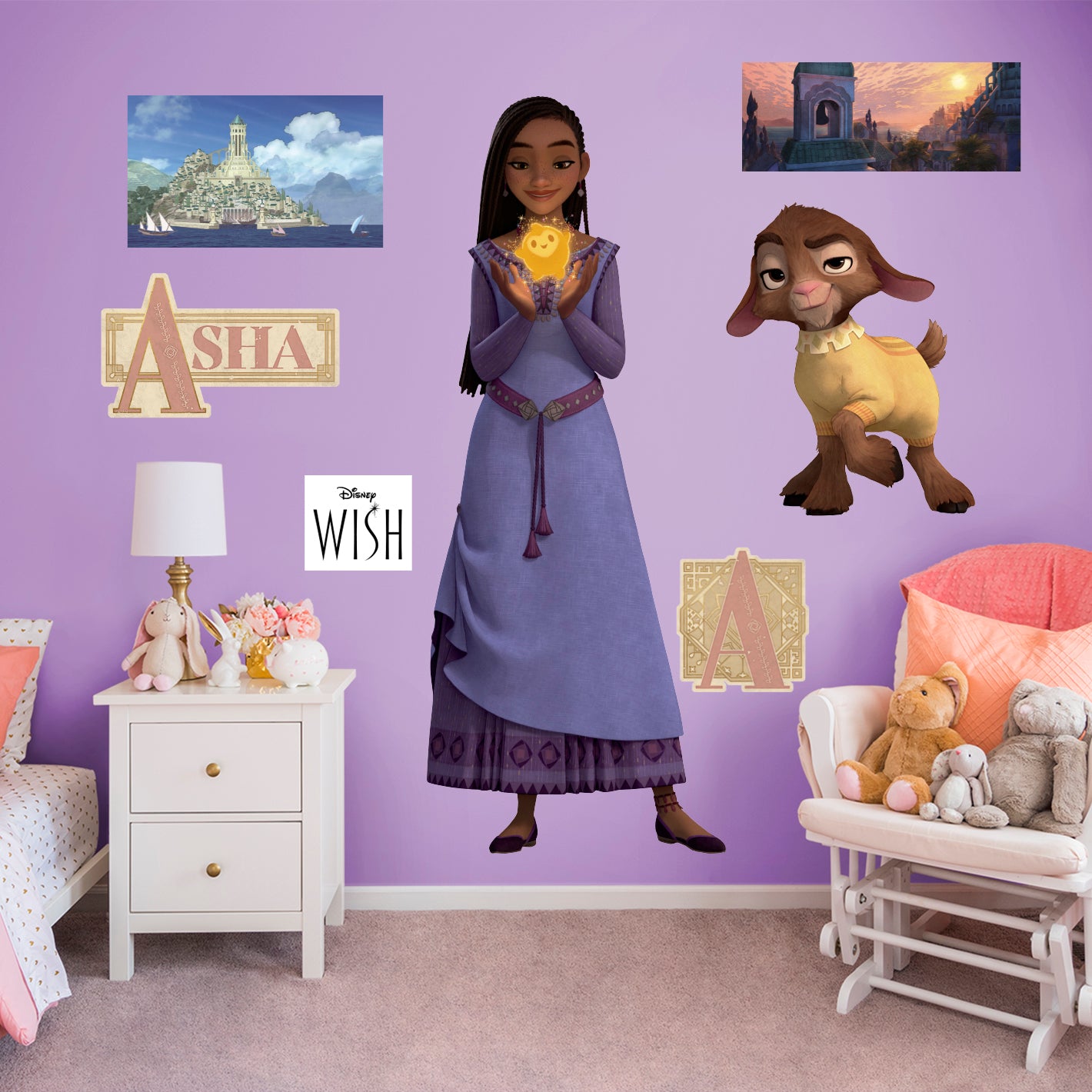Wish: Asha Star RealBig        - Officially Licensed Disney Removable     Adhesive Decal