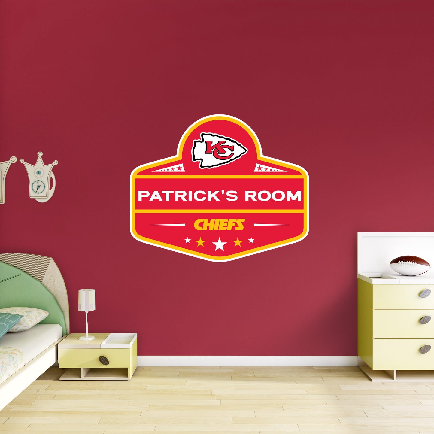 Kansas City Chiefs:   Badge Personalized Name        - Officially Licensed NFL Removable     Adhesive Decal