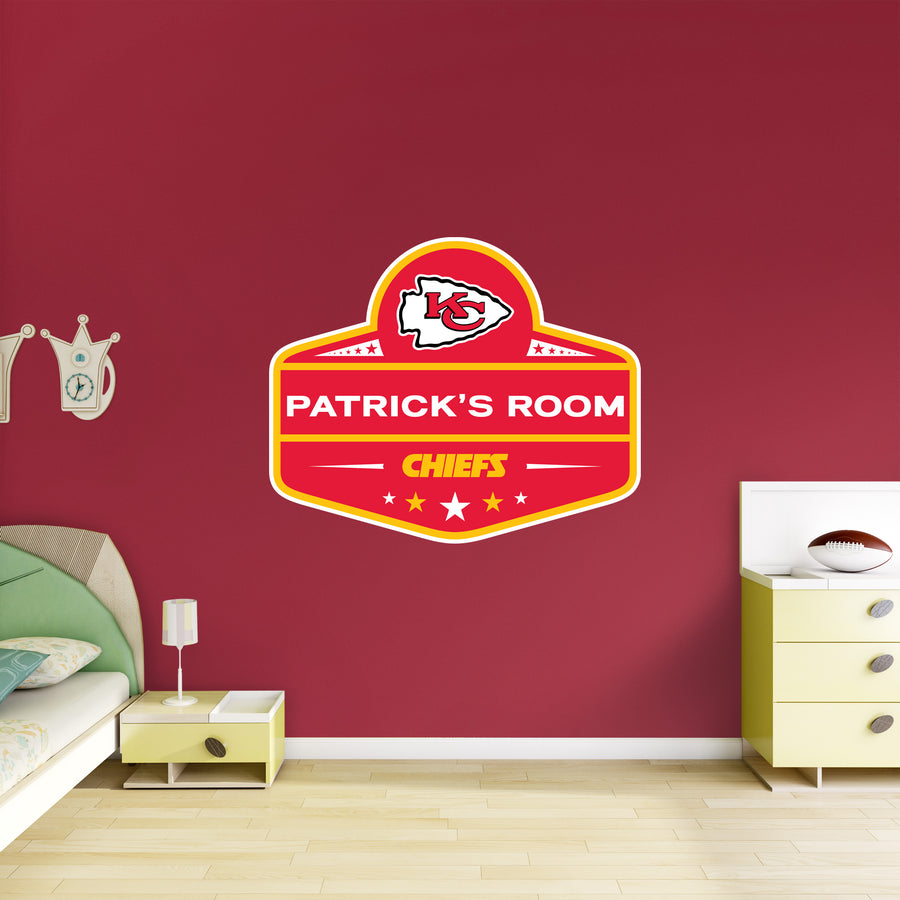 Kansas City Chiefs - Badge - With Personalized Name - Official NFL - Reusable Vinyl Transfer Decal