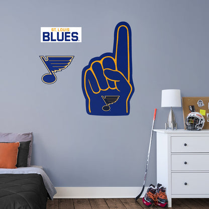 St. Louis Blues:    Foam Finger        - Officially Licensed NHL Removable     Adhesive Decal