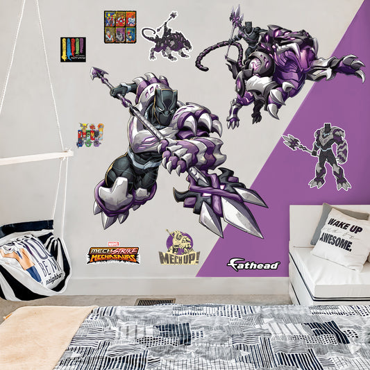 Mech Strike: Mechasaurs: Black Panther RealBigs        - Officially Licensed Marvel Removable     Adhesive Decal