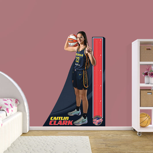 Indiana Fever: Caitlin Clark Growth Chart        - Officially Licensed WNBA Removable     Adhesive Decal