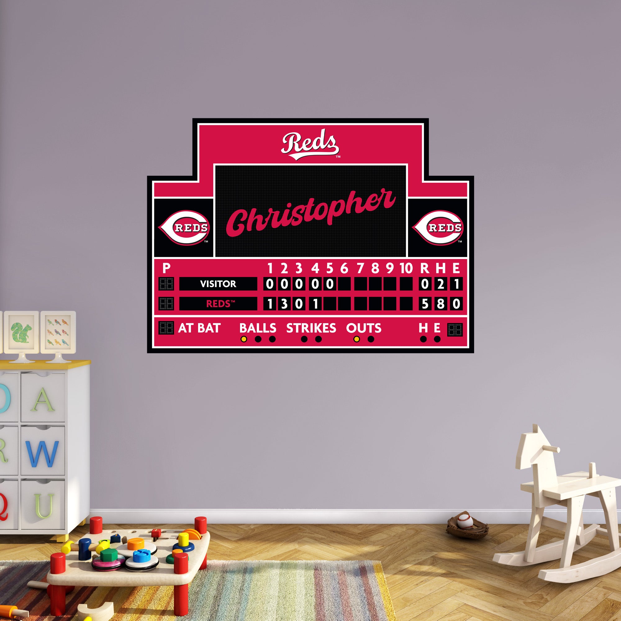 Cincinnati Reds - Scoreboard Graphic - With Personalized Name - Offici ...
