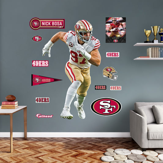 San Francisco 49ers: Nick Bosa         - Officially Licensed NFL Removable     Adhesive Decal