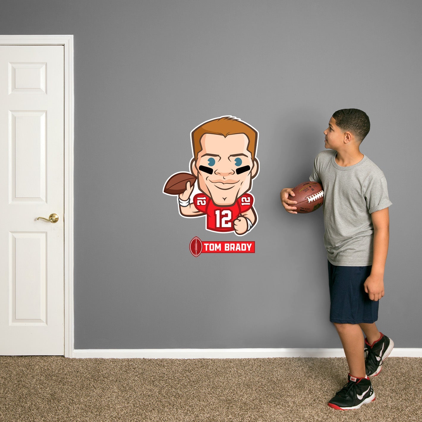 Tampa Bay Buccaneers: Tom Brady  Emoji        - Officially Licensed NFLPA Removable     Adhesive Decal
