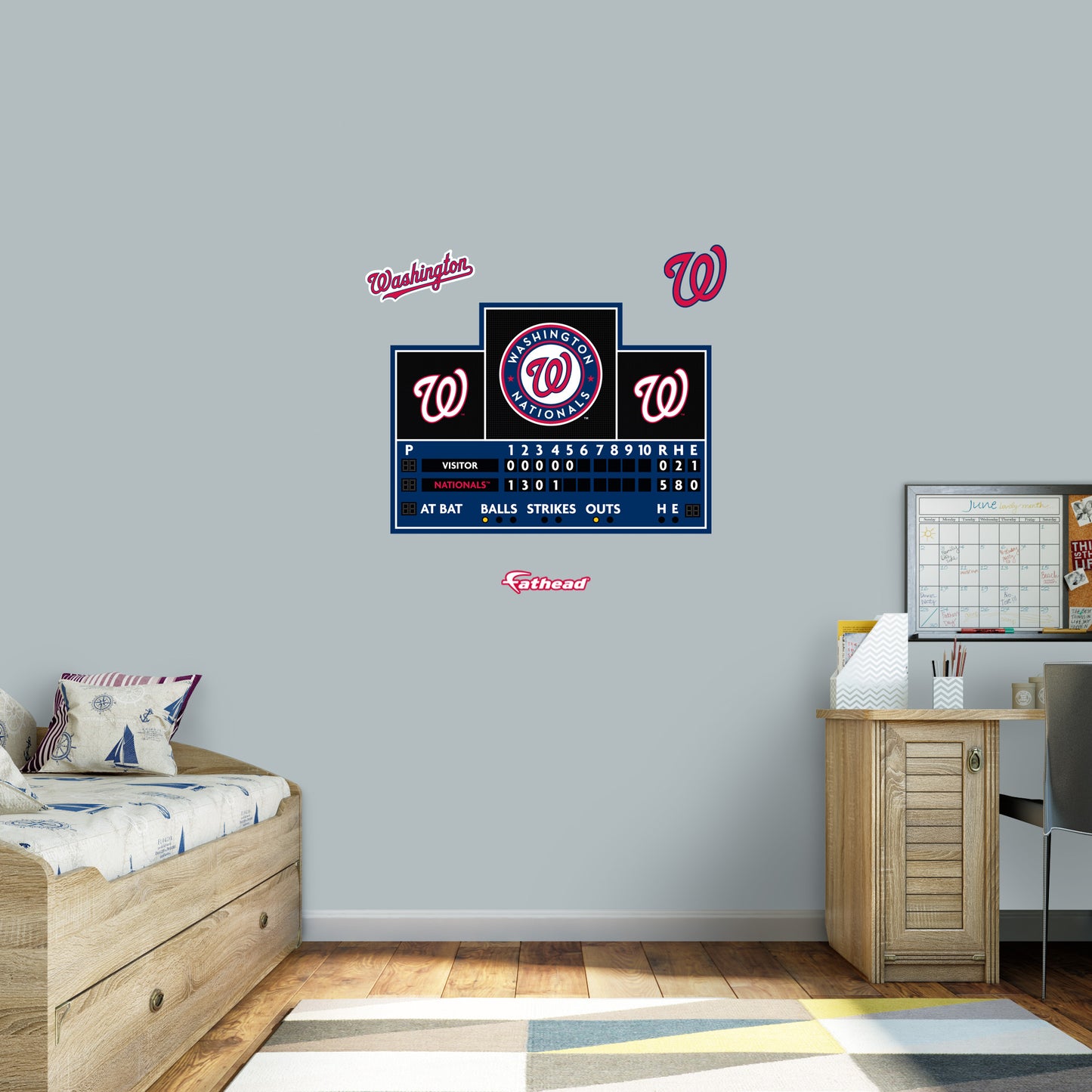 Washington Nationals:  Scoreboard        - Officially Licensed MLB Removable     Adhesive Decal