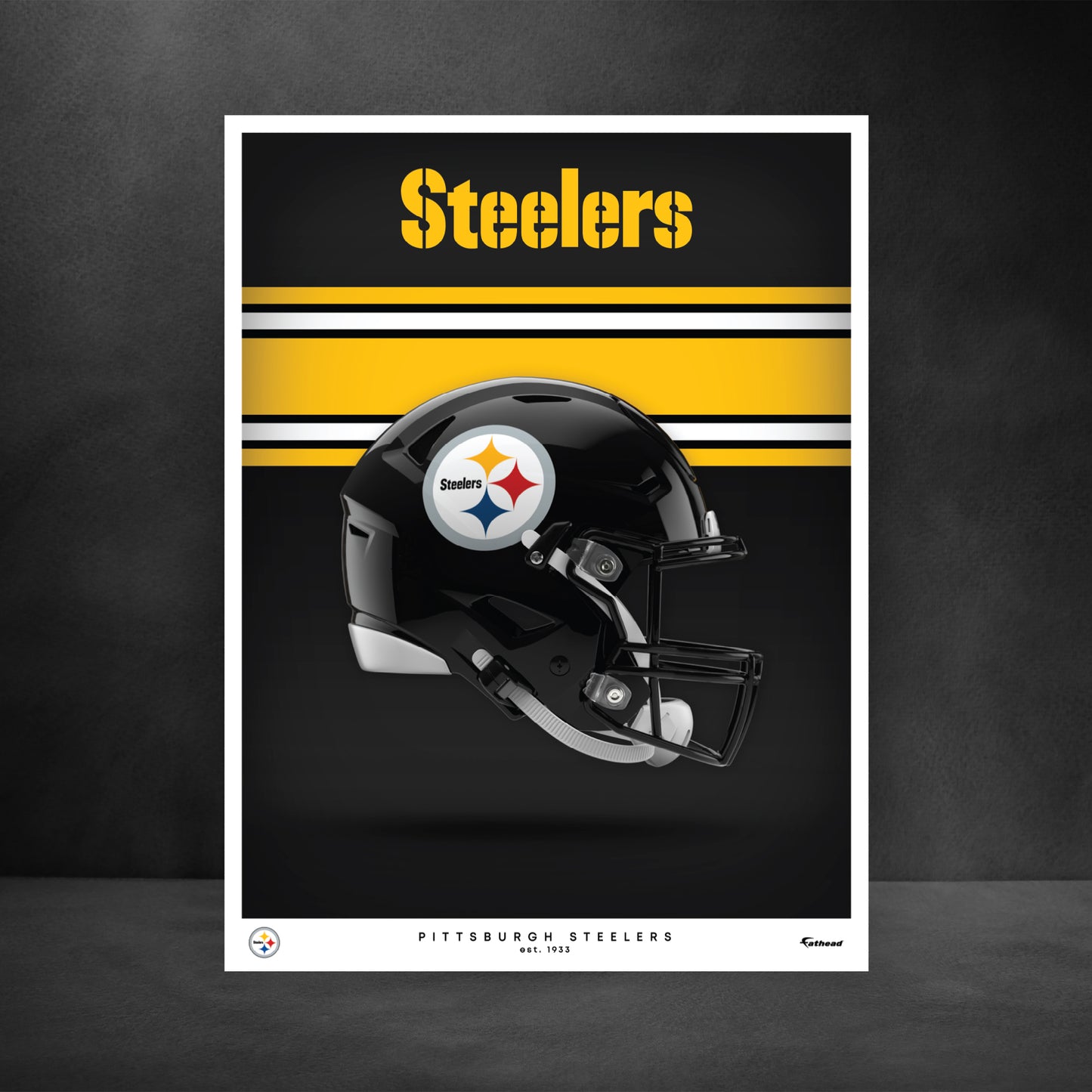 Pittsburgh Steelers - Helmet Series - Peel & Stick Poster - Official NFL - Reusable Vinyl Wall Decal