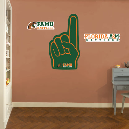 Florida A&M Rattlers - RealBig Foam Finger Collection - Official NCAA - Reusable Vinyl Wall Decals