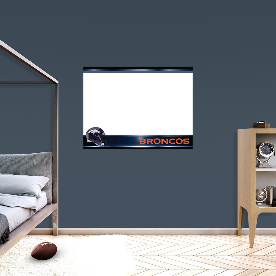 Denver Broncos - Helmet - Dry Erase Whiteboard - Official NFL - Reusable Vinyl Wall Decal