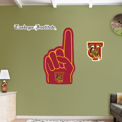 Tuskegee Golden Tigers:    Foam Finger        - Officially Licensed NCAA Removable     Adhesive Decal