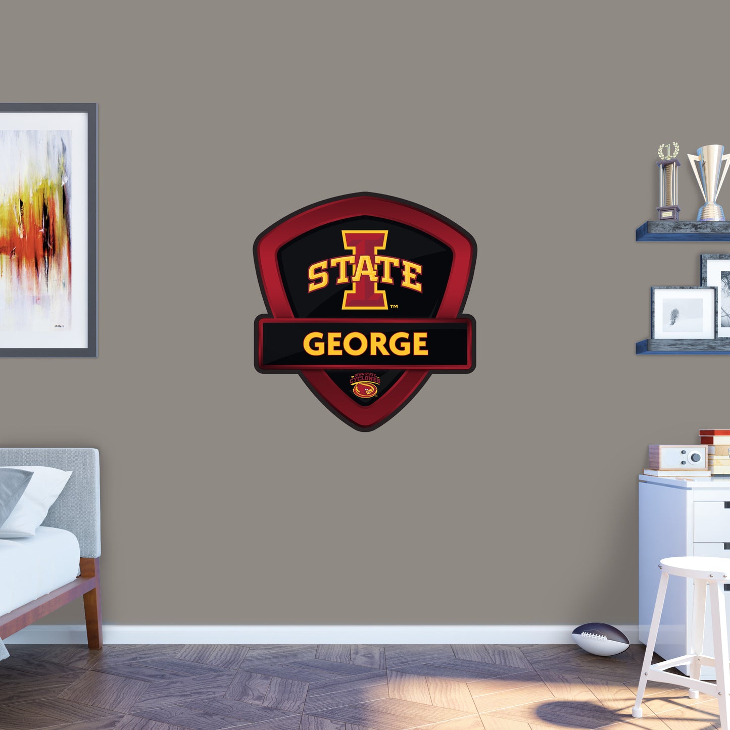 Iowa State Cyclones:   Badge Personalized Name        - Officially Licensed NCAA Removable     Adhesive Decal