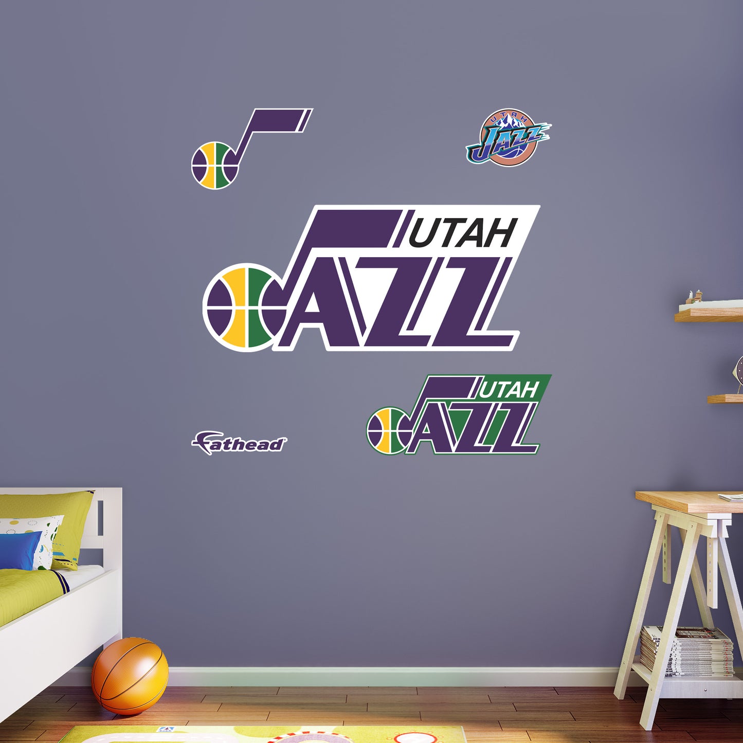 Utah Jazz - RealBig Classic Logo Collection - Official NBA - Reusable Vinyl Wall Decals