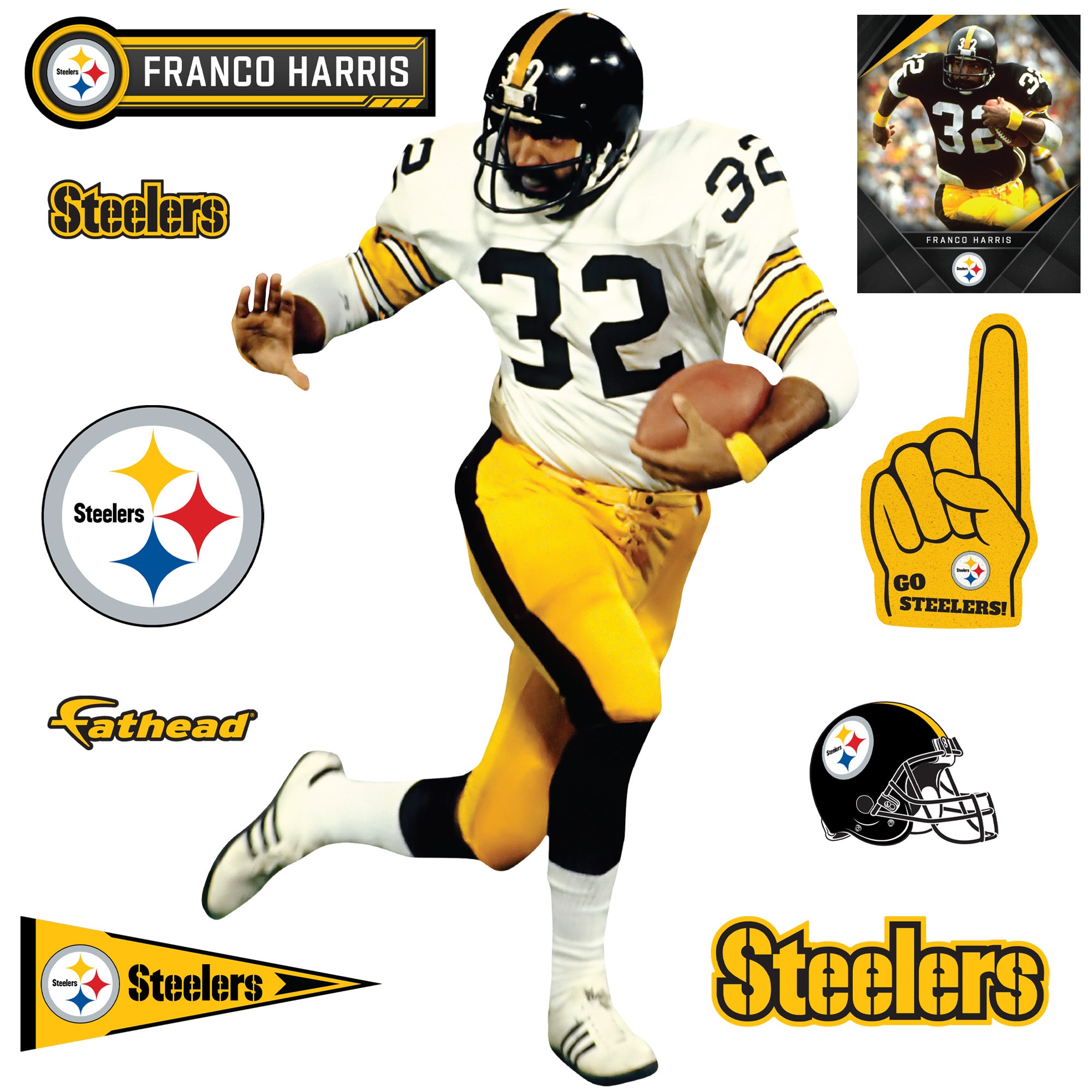 Jerome Bettis Pittsburgh Steelers fathead offers full size wall decal