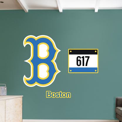 Boston Red Sox:  2023 "B" City Connect Logo        - Officially Licensed MLB Removable     Adhesive Decal