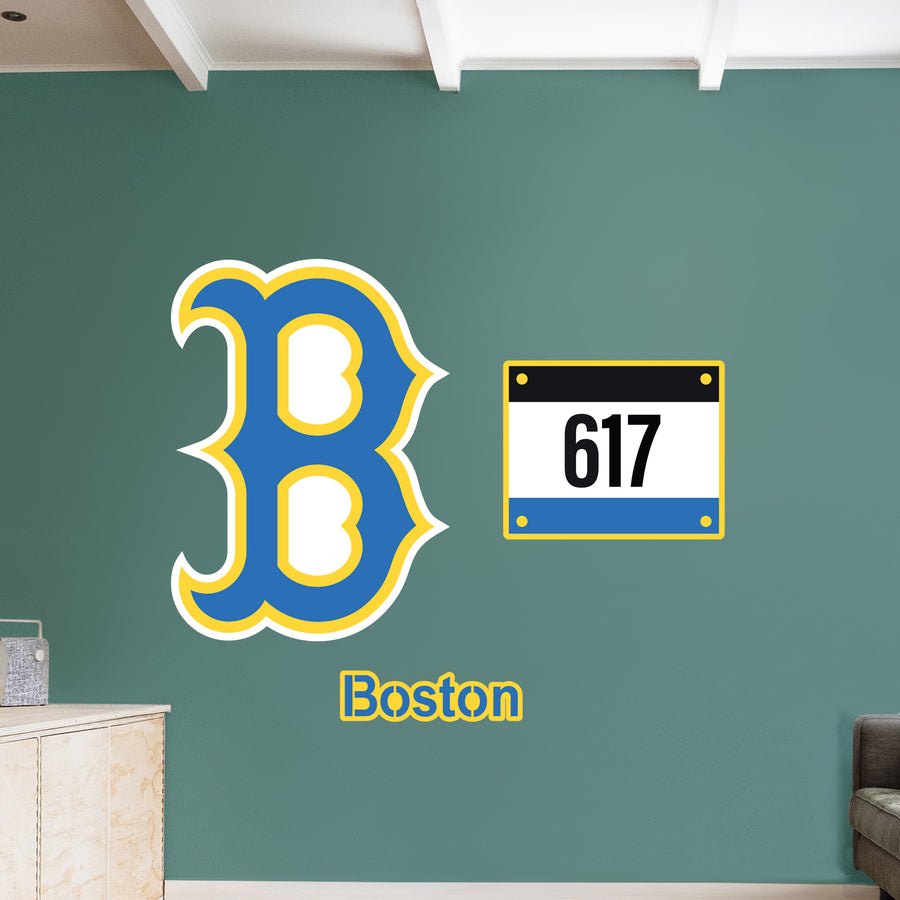Boston Red Sox - RealBig City Connect Logo Collection - Official MLB - Reusable Vinyl Wall Decals #1