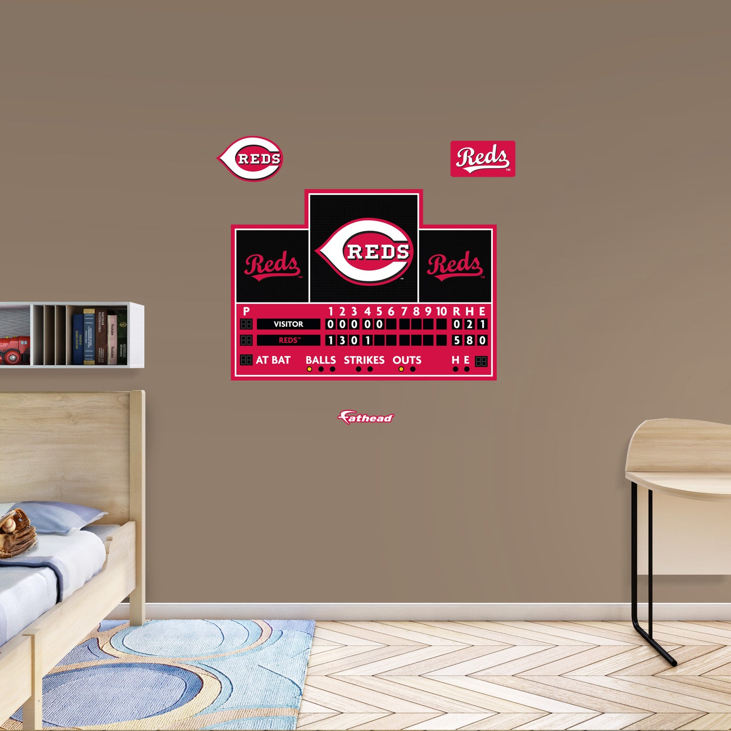 Cincinnati Reds:  Scoreboard        - Officially Licensed MLB Removable     Adhesive Decal