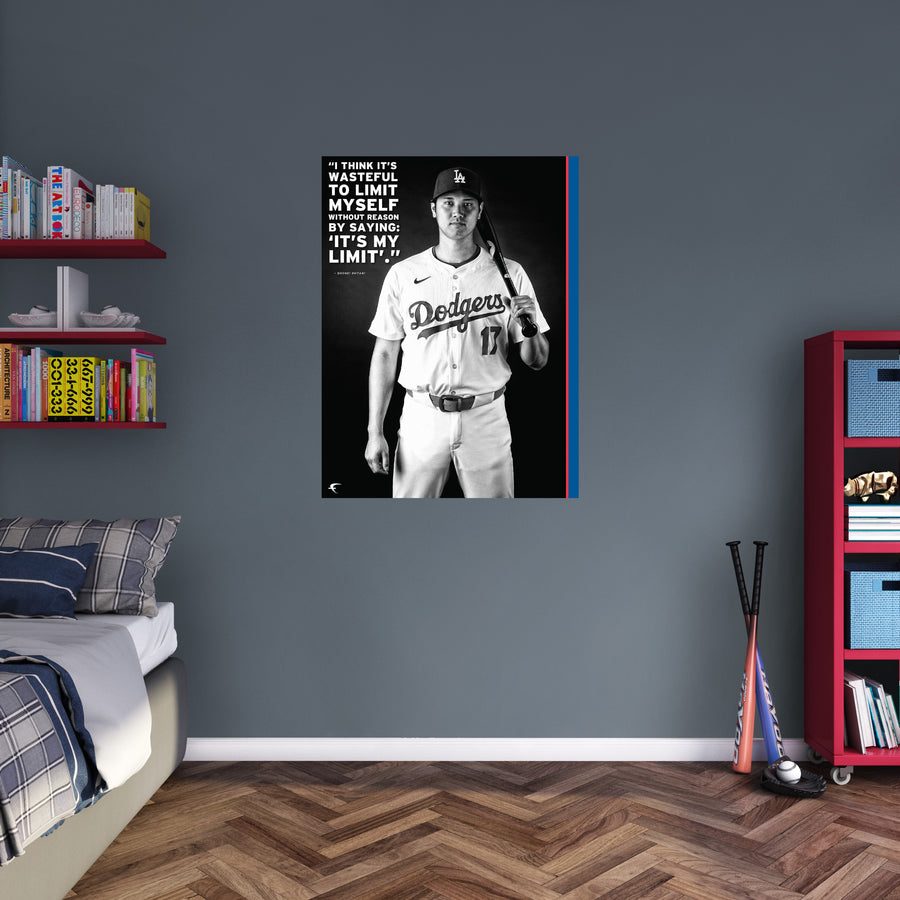 Shohei Ohtani - Inspirational - Peel & Stick Poster - Official MLB - Los Angeles Dodgers - Reusable Vinyl Wall Decal
