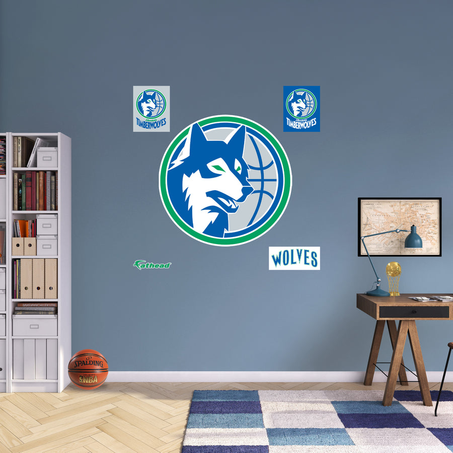 Minnesota Timberwolves - RealBig Classic Logo Collection - Official NBA - Reusable Vinyl Wall Decals