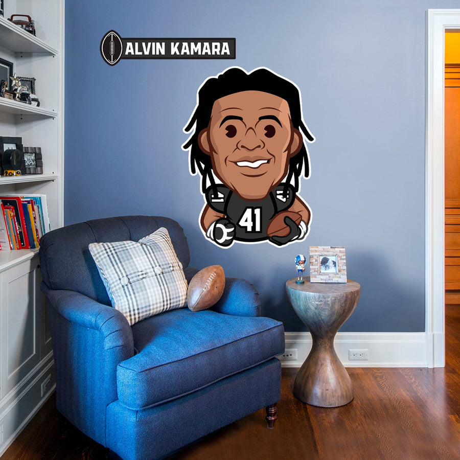 Alvin Kamara Emoji - RealBig Collection - Official NFLPA - New Orleans Saints - Reusable Vinyl Wall Decals