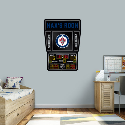 Winnipeg Jets: Scoreboard Personalized Name        - Officially Licensed NHL Removable     Adhesive Decal