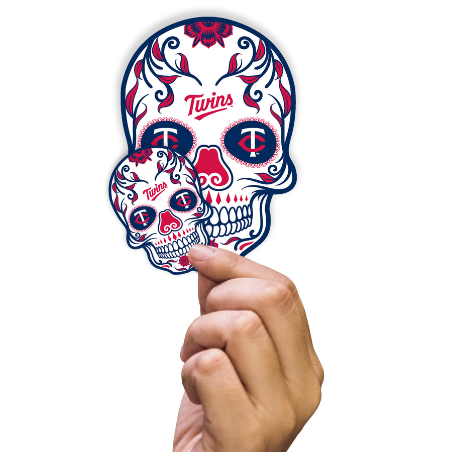 Minnesota Twins - 5 Sugar Skull Logo Minis (Mixed Sizes) - Official MLB - Reusable Vinyl Decals