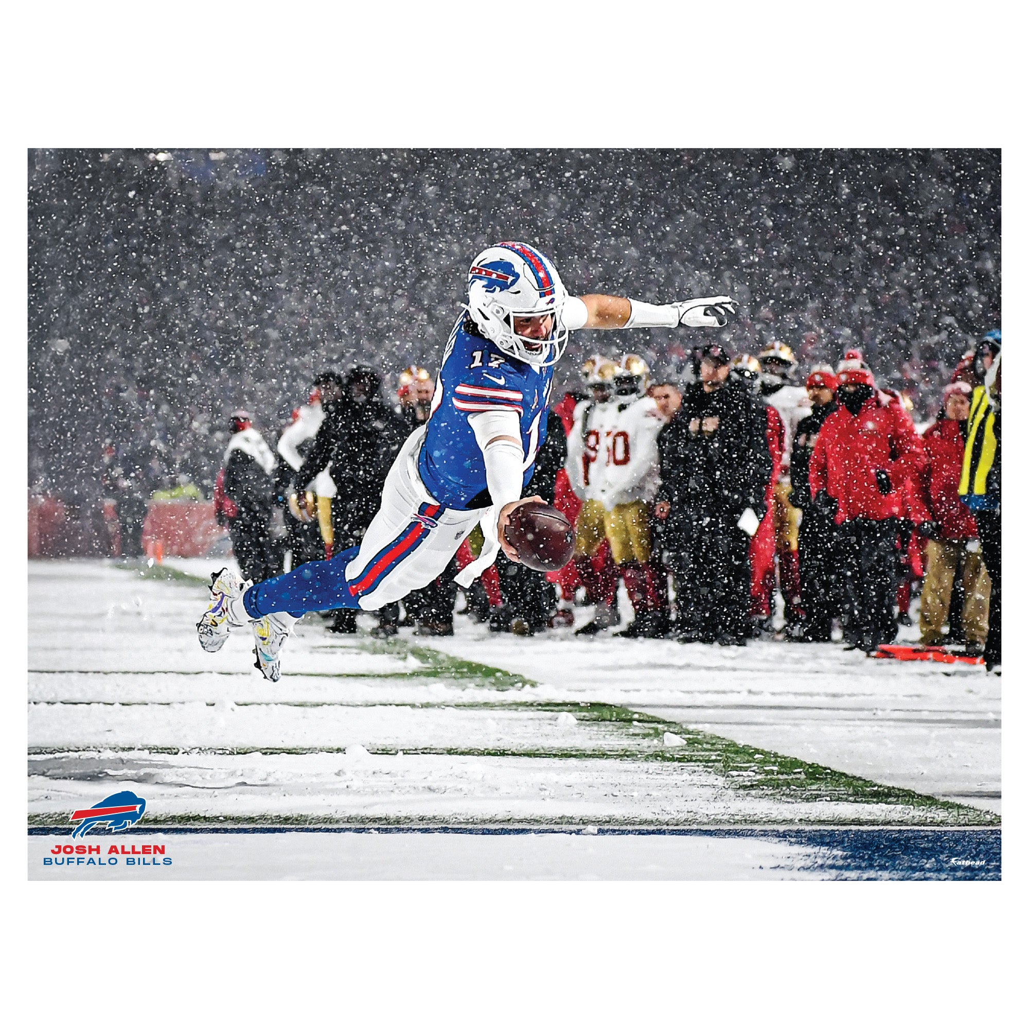 Diving Touchdown Background Josh Allen - Diving Touchdown - Peel & Stick Poster - Official NFL - B ...