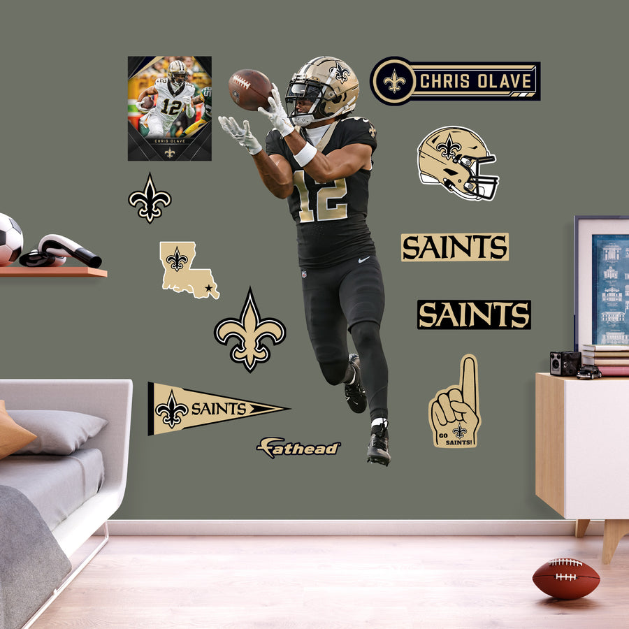 Chris Olave - RealBig Collection - Official NFL - New Orleans Saints - Reusable Vinyl Wall Decals #2