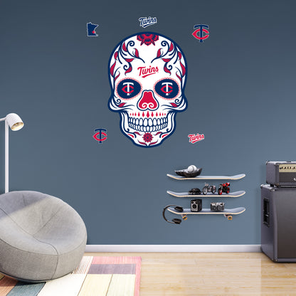 Minnesota Twins:  2023 Skull        - Officially Licensed MLB Removable     Adhesive Decal