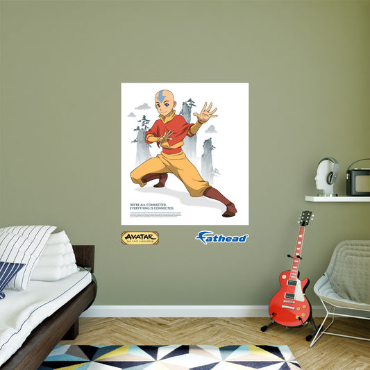 Avatar The Last Airbender: Aang Poster        - Officially Licensed Nickelodeon Removable     Adhesive Decal