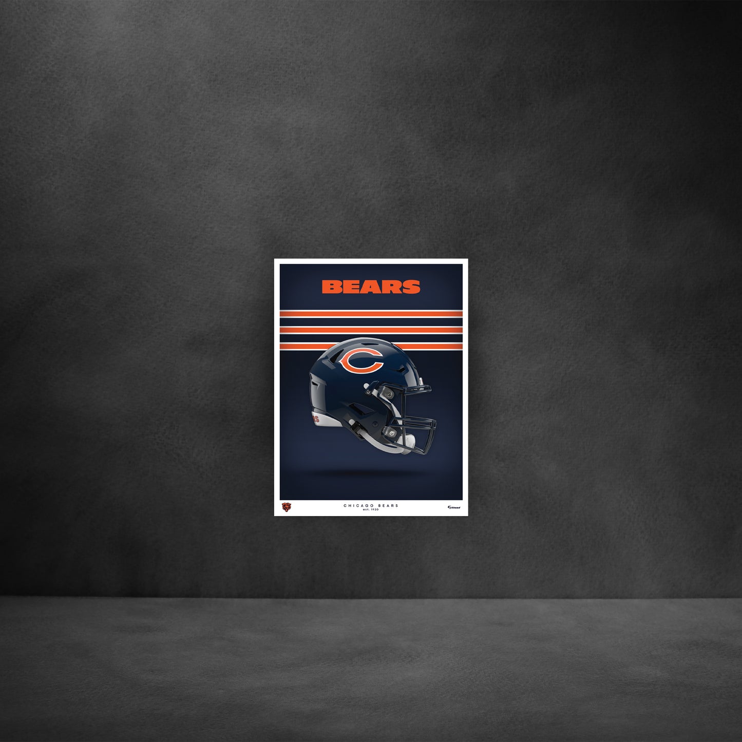 Chicago Bears - Helmet Series - Peel & Stick Poster - Official NFL - Reusable Vinyl Wall Decal