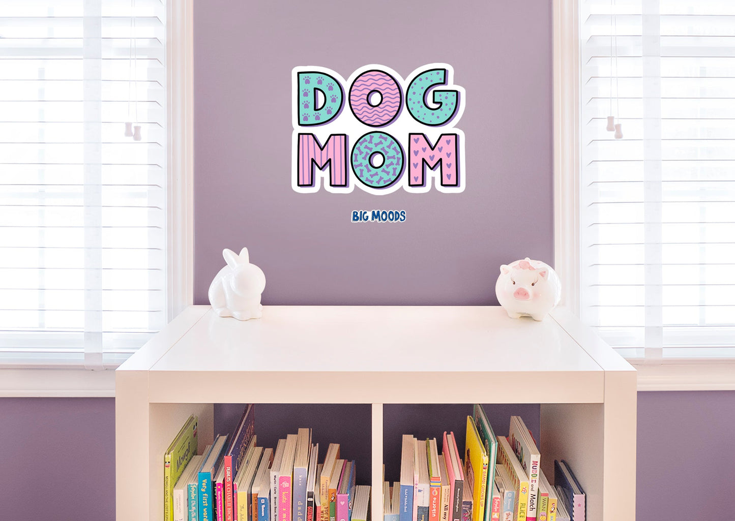 Dog Mom Green and Pink        - Officially Licensed Big Moods Removable     Adhesive Decal