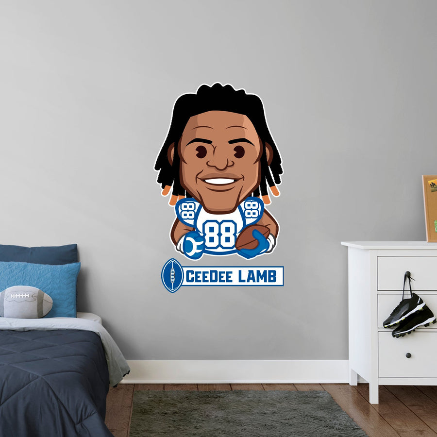 CeeDee Lamb Emoji - RealBig Collection - Official NFLPA - Dallas Cowboys - Reusable Vinyl Wall Decals