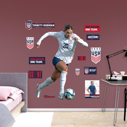 Trinity Rodman 2023 #20        - Officially Licensed USWNT Removable     Adhesive Decal