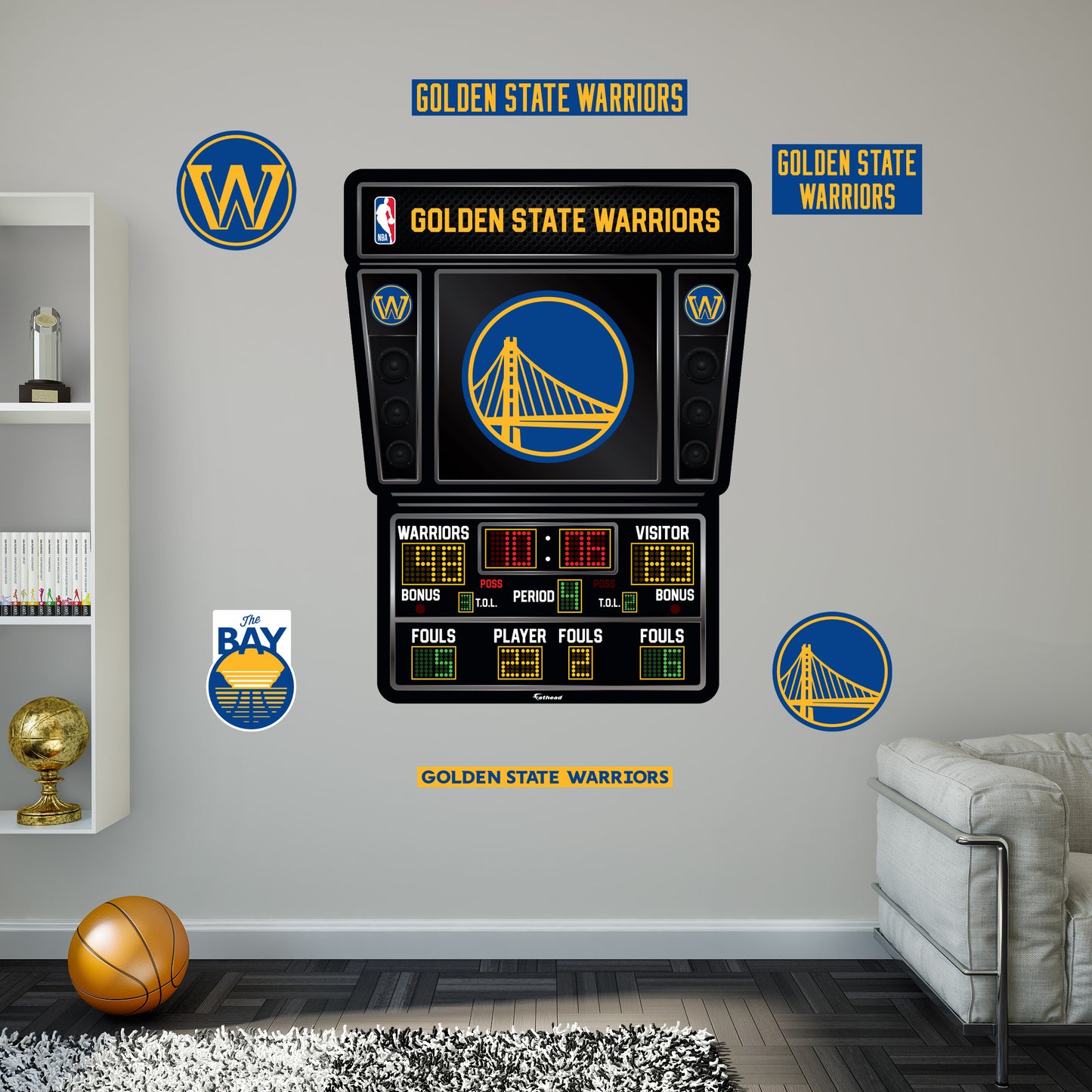 Golden State Warriors:  Scoreboard        - Officially Licensed NBA Removable     Adhesive Decal