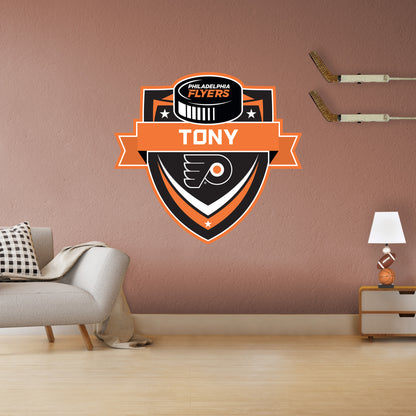 Philadelphia Flyers:   Badge Personalized Name        - Officially Licensed NHL Removable     Adhesive Decal