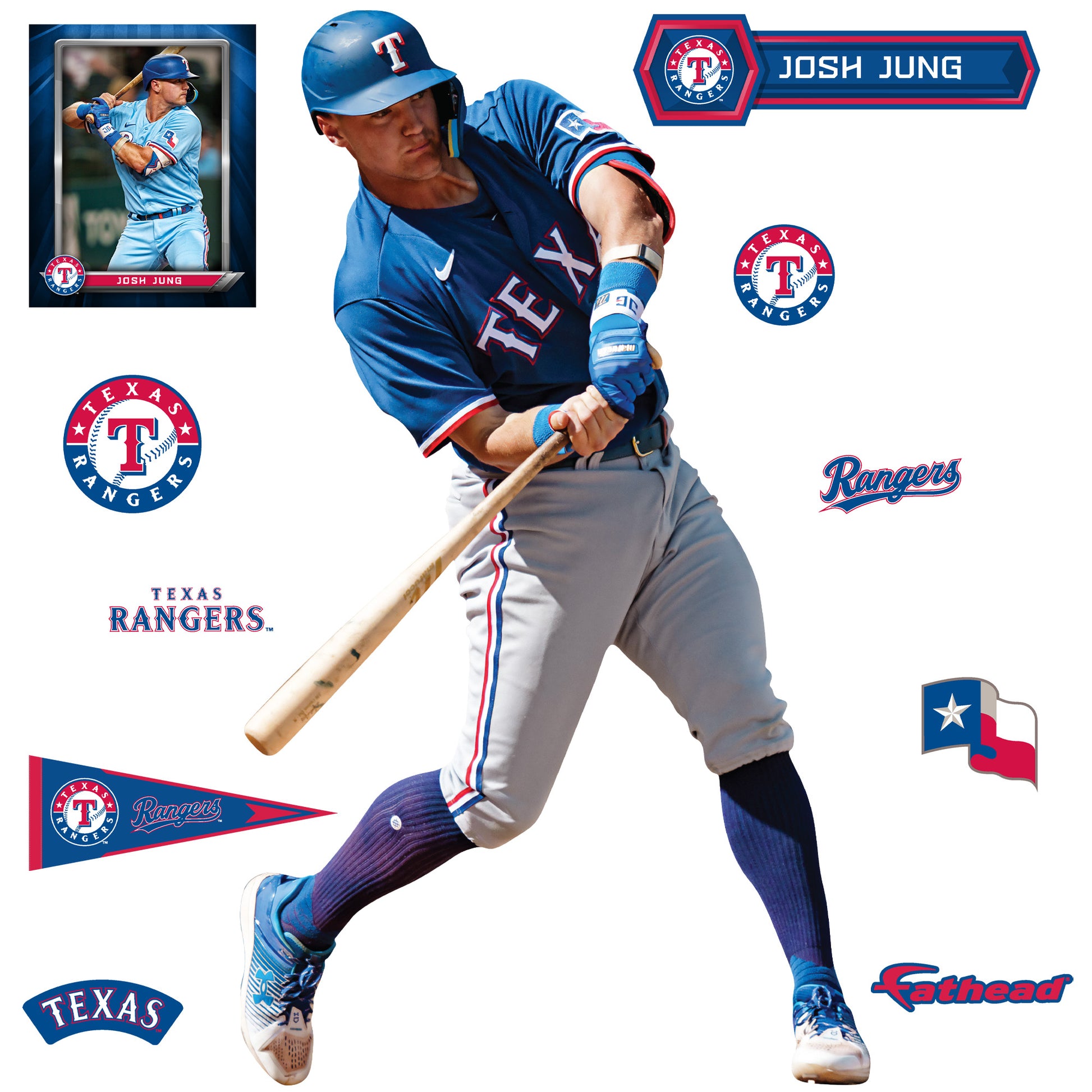 Texas Rangers: Josh Jung 2023 - Officially Licensed MLB Removable Adhesive  Decal