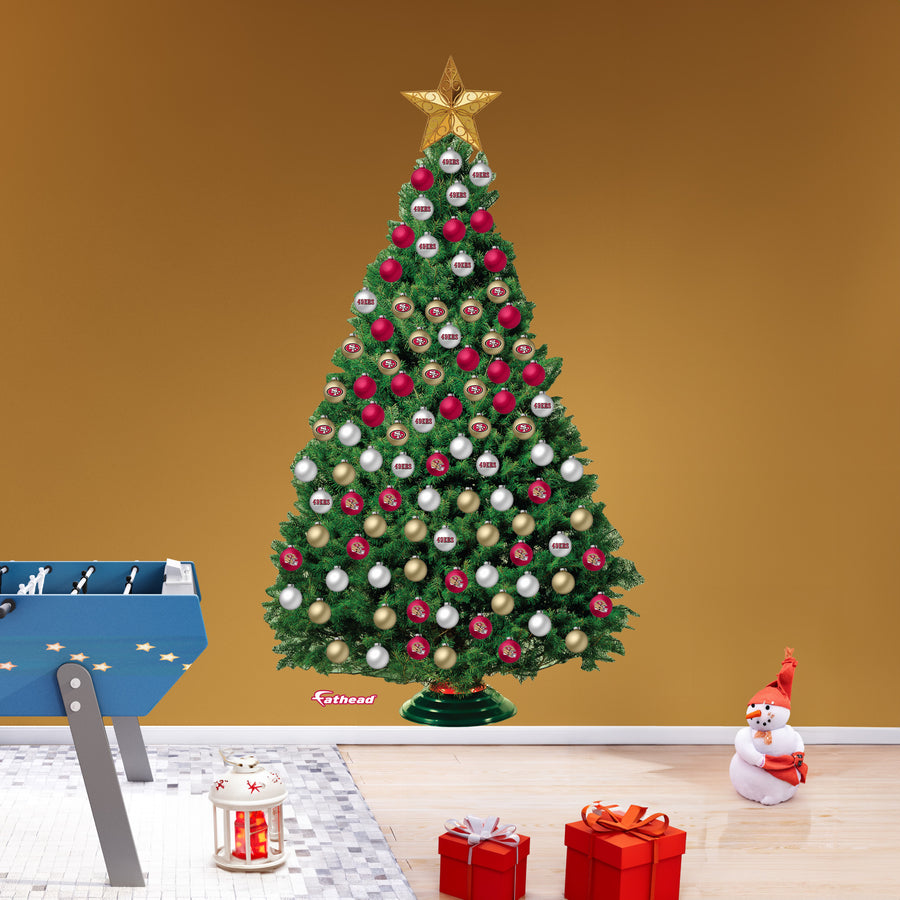 San Francisco 49ers - Decorate Your Own Christmas Tree - Official NFL - Reusable Vinyl Wall Decals