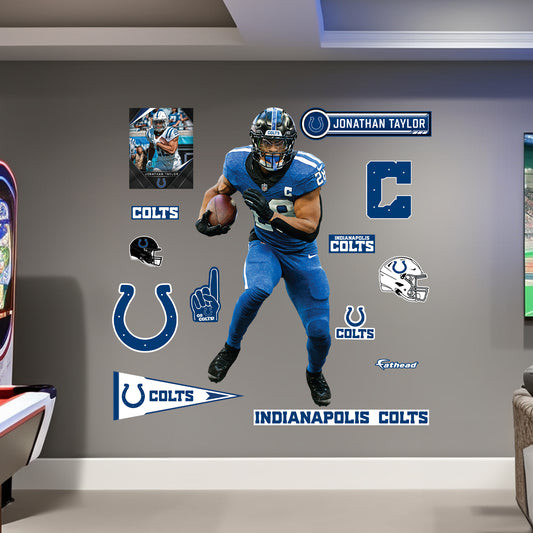 Indianapolis Colts: Jonathan Taylor Indiana Nights        - Officially Licensed NFL Removable     Adhesive Decal