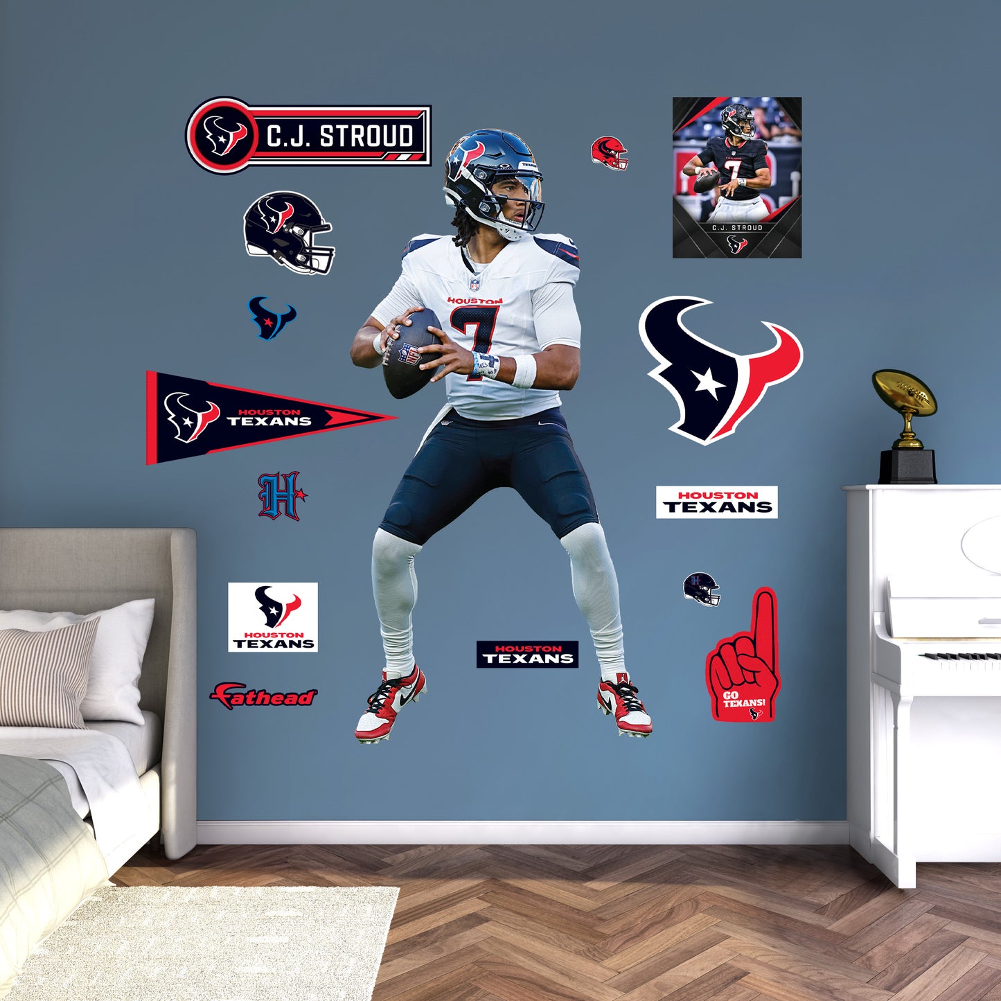 C.J. Stroud - RealBig Collection - Official NFL - Houston Texans - Reusable Vinyl Wall Decals