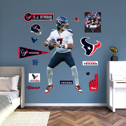 C.J. Stroud - RealBig Collection - Official NFL - Houston Texans - Reusable Vinyl Wall Decals