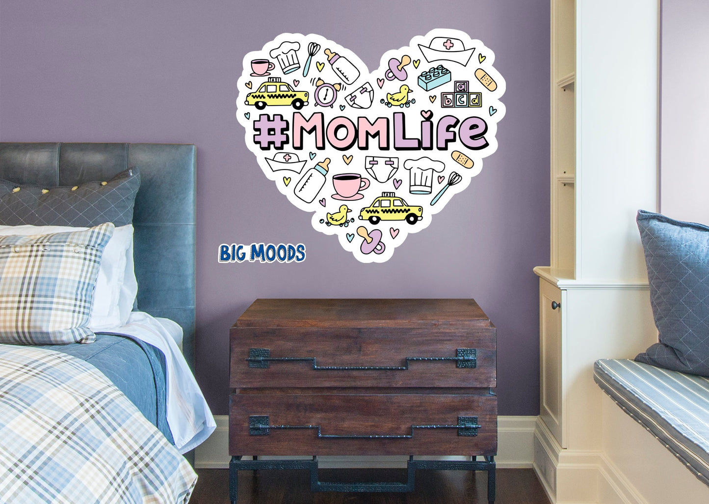 #MomLife        - Officially Licensed Big Moods Removable     Adhesive Decal