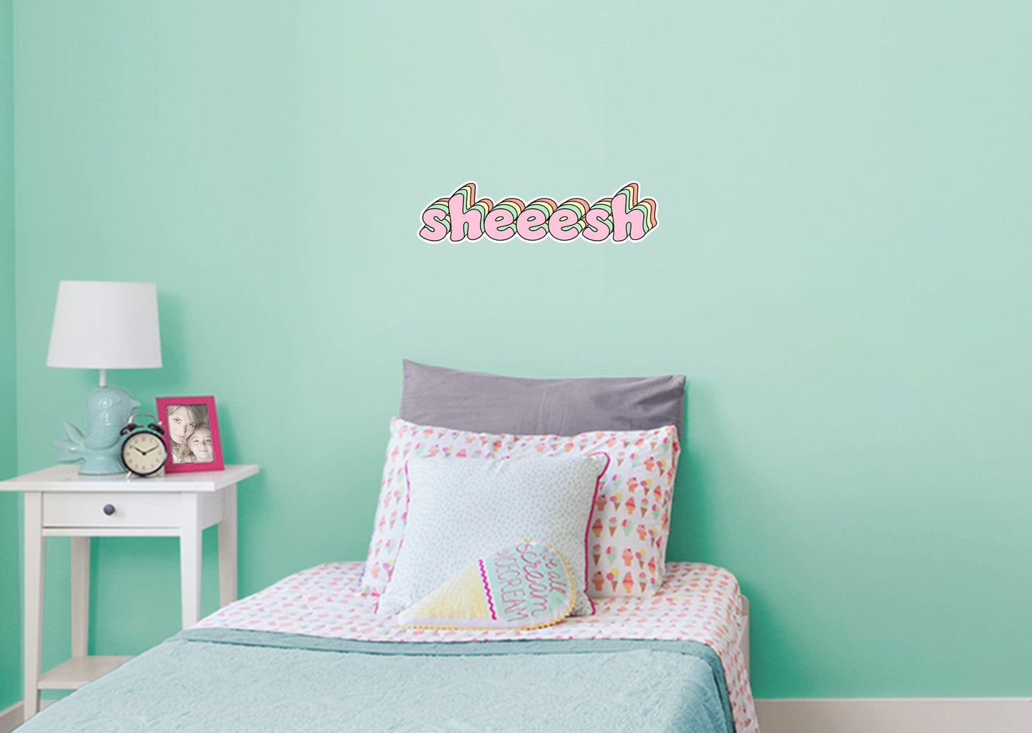 Sheeesh Pink 3D Lettering        - Officially Licensed Big Moods Removable     Adhesive Decal