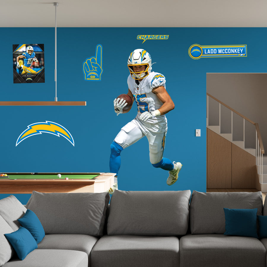 Ladd McConkey - Realbig Collection - Official NFL - Los Angeles Chargers - Reusable Vinyl Wall Decals