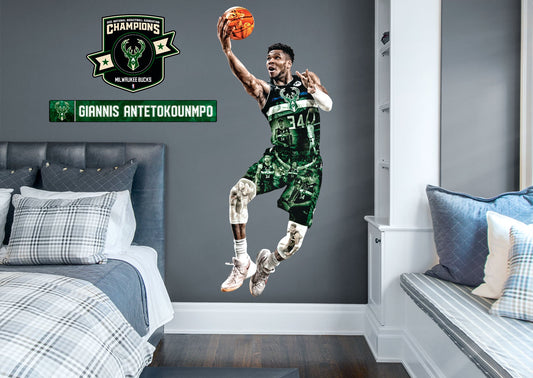 Milwaukee Bucks: Giannis Antetokounmpo  LIMITED EDITION: ELITE - Officially Licensed NBA Removable Wall Adhesive Decal